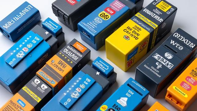 Variety of ink and toner cartridges, indicating choice